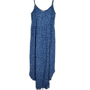 Universal Thread Blue & White Floral Flared Summer Spring Midi Dress Size Small